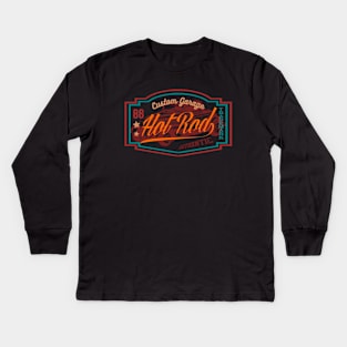 Custom Garage Hot Rod Kids Long Sleeve T-Shirt